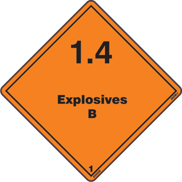 LALIZAS IMO SIGNS - Class 1 - 1.4 Explosives B