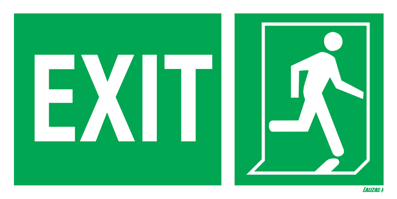 Lalizas Imo Signs - Exit Left-man Run Right-boxes