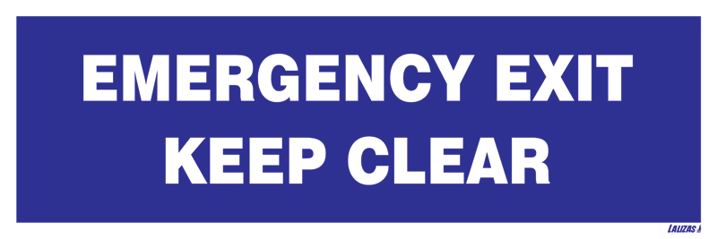 LALIZAS IMO SIGNS - Emergency Exit Keep Clear (15x50)