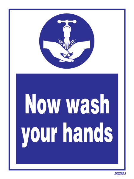 LALIZAS IMO SIGNS - Now Wash Your Hands